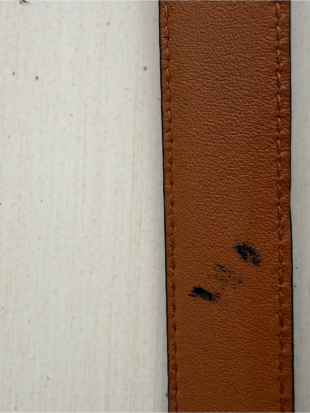 Leather Belt in Dark Blue - Picture 5 of 10